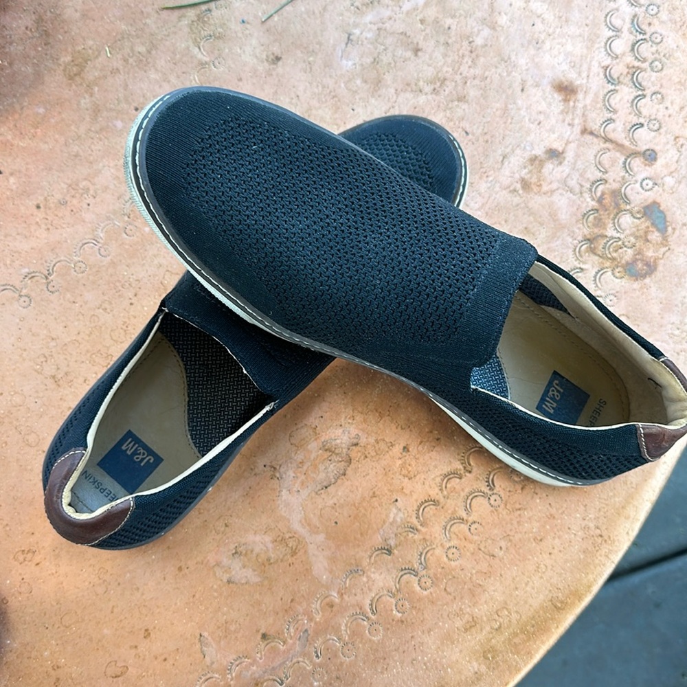 JOHNSTON & MURPHY Men's McGuffey Knit Slip-On Shoes SIZE 10.5 Black